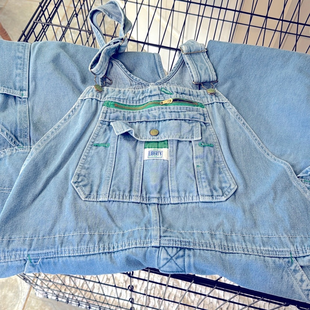 Liberty faded worn bib overalls. Men’s